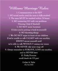 Williams Marriage Rules