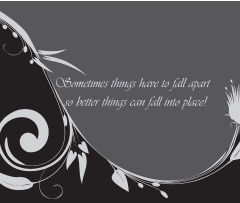 Sometimes things have to fall apart