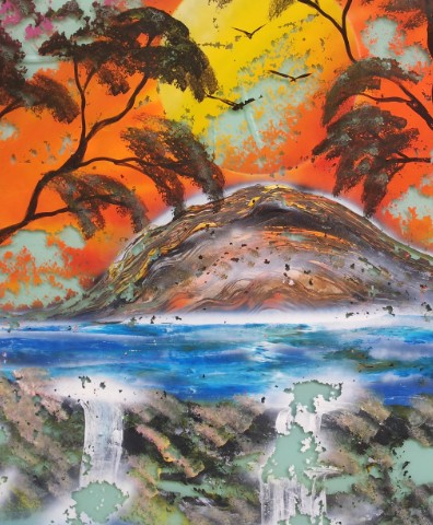Abstract painting in Wall Street