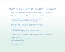 How to Breathe When you Want To Giv