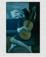 the old guitarist Canvas Prints Image