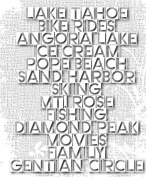 Lake Tahoe Subway Words
