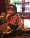 Alex in daddys shoes
