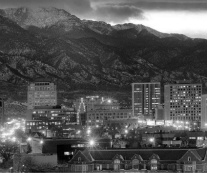 Colorado Springs Skyline B&W